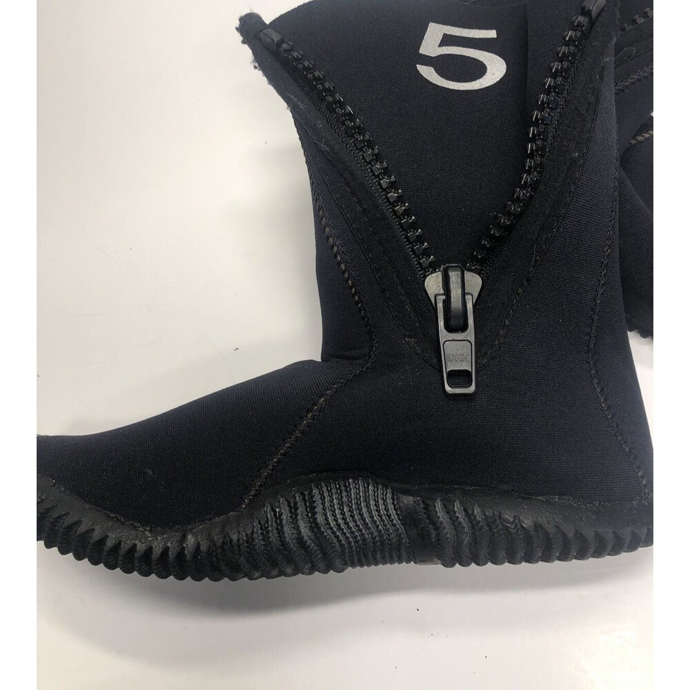 Deep See Black Zip Up Scuba Shoes Boots Zipper Swimming Diving Sea Size 5 - Picture 3 of 5